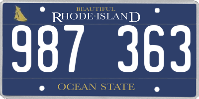 RI license plate 987363