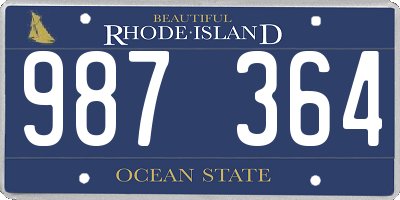 RI license plate 987364