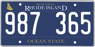 RI license plate 987365