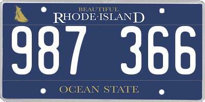 RI license plate 987366