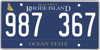 RI license plate 987367