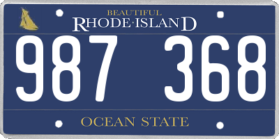 RI license plate 987368