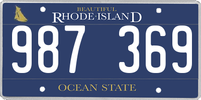 RI license plate 987369