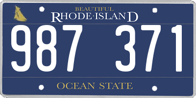 RI license plate 987371