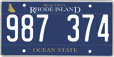 RI license plate 987374