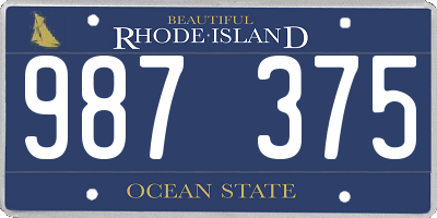 RI license plate 987375