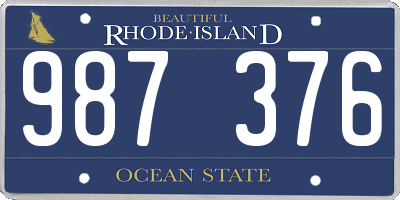 RI license plate 987376