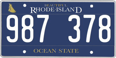 RI license plate 987378