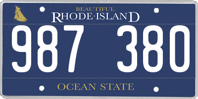 RI license plate 987380