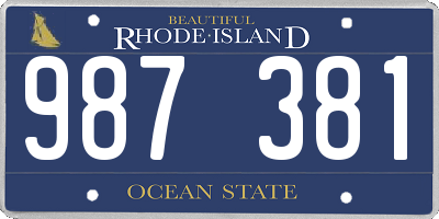 RI license plate 987381