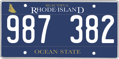 RI license plate 987382