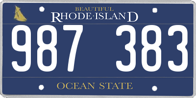 RI license plate 987383