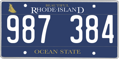 RI license plate 987384