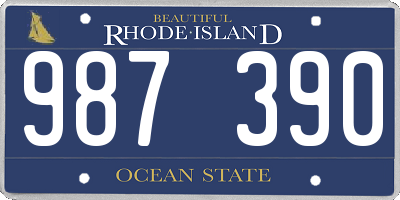 RI license plate 987390