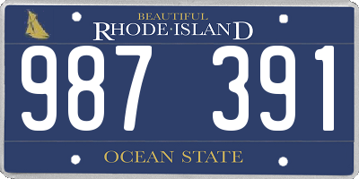 RI license plate 987391