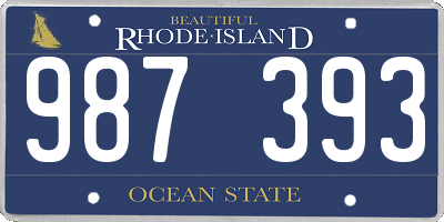 RI license plate 987393