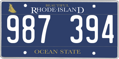 RI license plate 987394