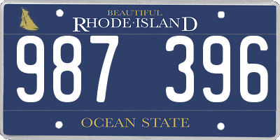 RI license plate 987396