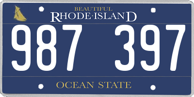 RI license plate 987397