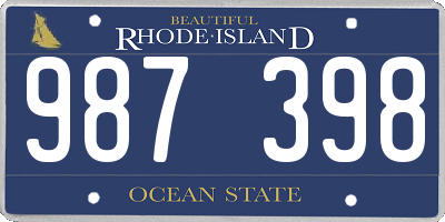 RI license plate 987398