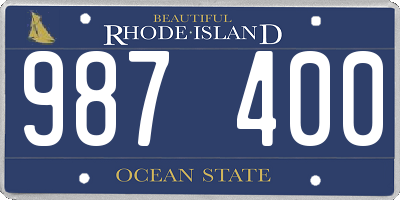 RI license plate 987400