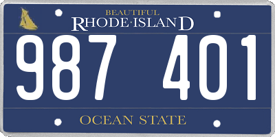 RI license plate 987401