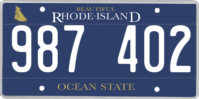 RI license plate 987402