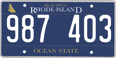 RI license plate 987403