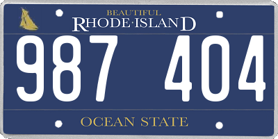 RI license plate 987404