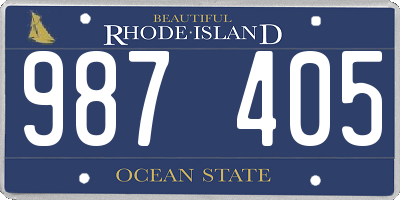 RI license plate 987405