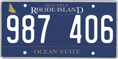 RI license plate 987406