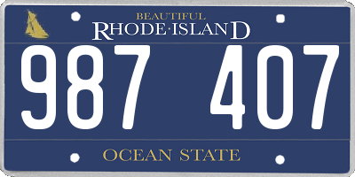 RI license plate 987407