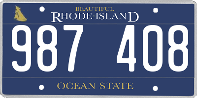 RI license plate 987408