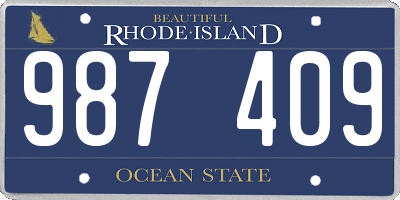 RI license plate 987409