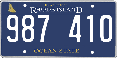 RI license plate 987410