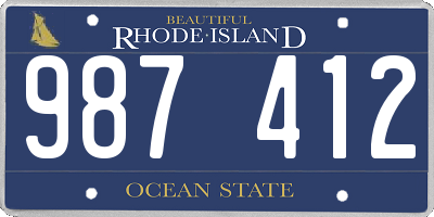 RI license plate 987412