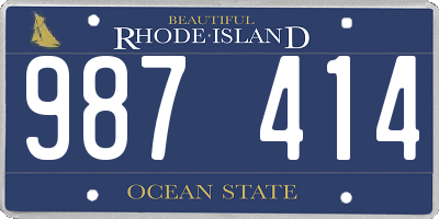 RI license plate 987414