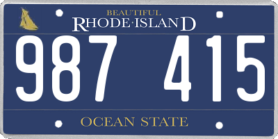 RI license plate 987415