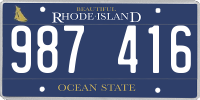 RI license plate 987416