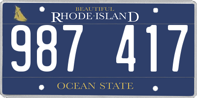 RI license plate 987417