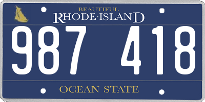 RI license plate 987418