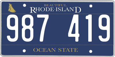 RI license plate 987419