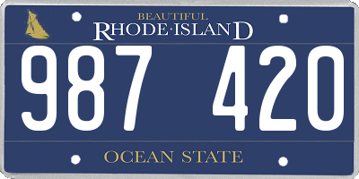 RI license plate 987420