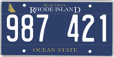 RI license plate 987421