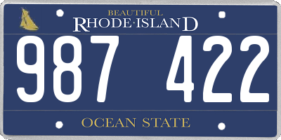 RI license plate 987422