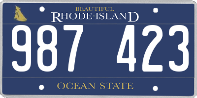 RI license plate 987423