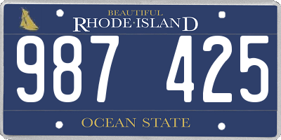 RI license plate 987425