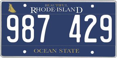 RI license plate 987429