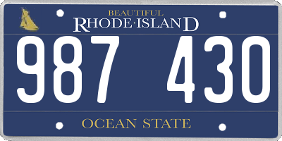 RI license plate 987430