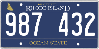 RI license plate 987432